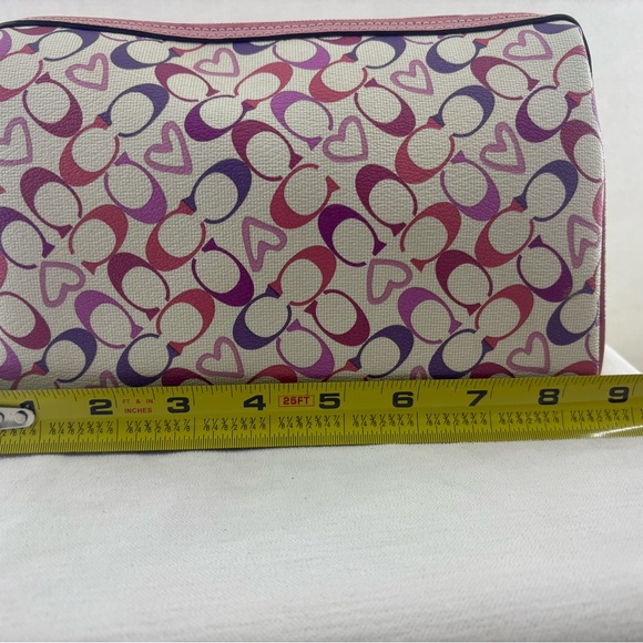 Coach Multicolor Signature Heart Print Cosmetic Pouch - Picture 6 of 8